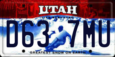 UT license plate D637MU