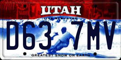 UT license plate D637MV
