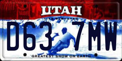 UT license plate D637MW
