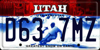 UT license plate D637MZ
