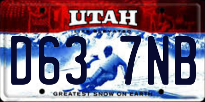 UT license plate D637NB