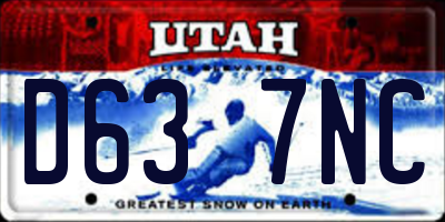 UT license plate D637NC
