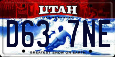 UT license plate D637NE