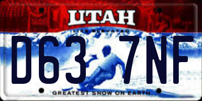 UT license plate D637NF