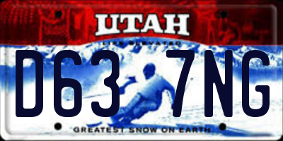 UT license plate D637NG