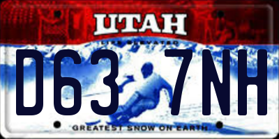 UT license plate D637NH