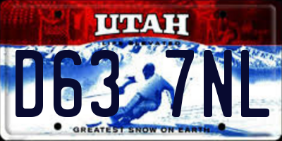 UT license plate D637NL