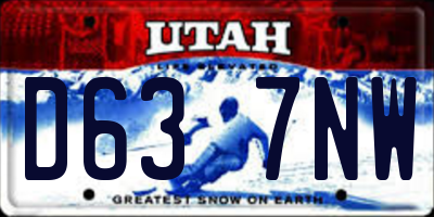 UT license plate D637NW