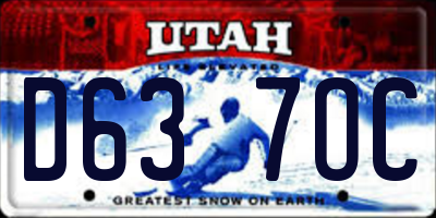 UT license plate D637OC