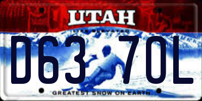 UT license plate D637OL