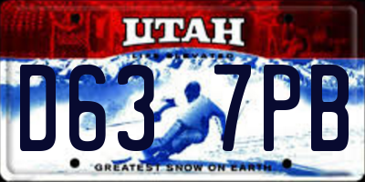 UT license plate D637PB