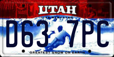 UT license plate D637PC
