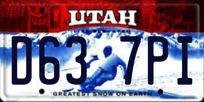UT license plate D637PI