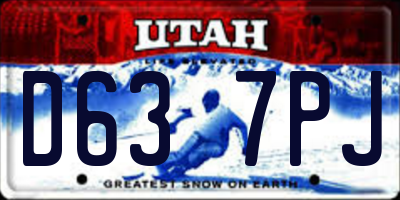 UT license plate D637PJ