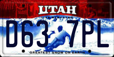 UT license plate D637PL