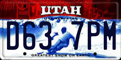 UT license plate D637PM