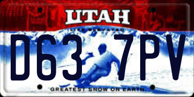 UT license plate D637PV