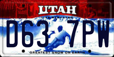 UT license plate D637PW