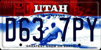 UT license plate D637PY