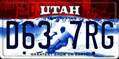 UT license plate D637RG
