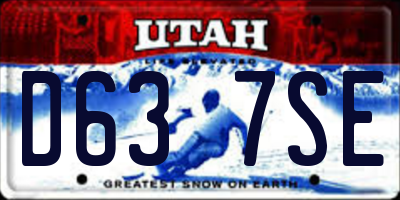 UT license plate D637SE