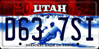 UT license plate D637SI