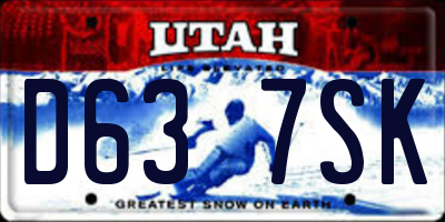 UT license plate D637SK