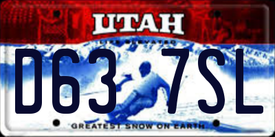 UT license plate D637SL