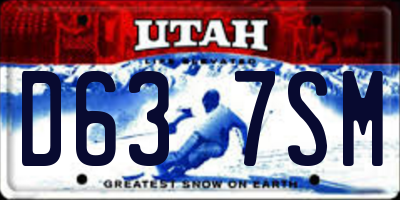 UT license plate D637SM