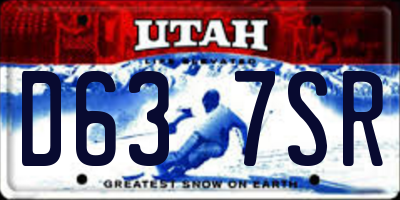UT license plate D637SR