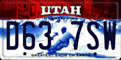 UT license plate D637SW