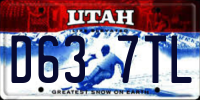 UT license plate D637TL