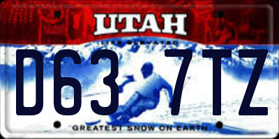 UT license plate D637TZ