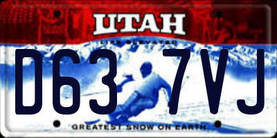 UT license plate D637VJ