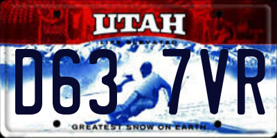 UT license plate D637VR