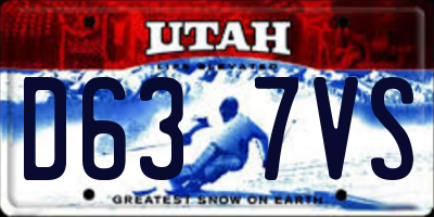 UT license plate D637VS