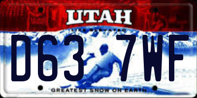 UT license plate D637WF