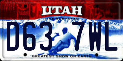 UT license plate D637WL