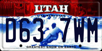 UT license plate D637WM
