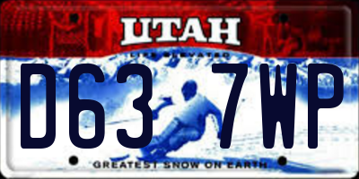 UT license plate D637WP