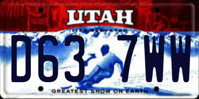 UT license plate D637WW
