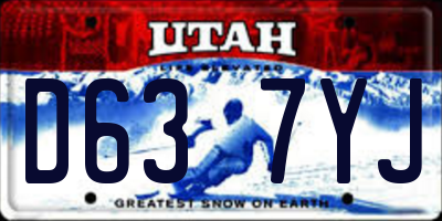 UT license plate D637YJ
