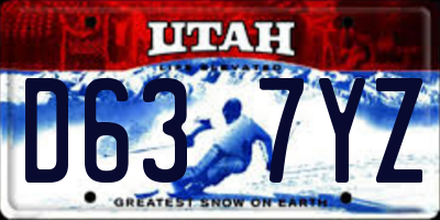 UT license plate D637YZ