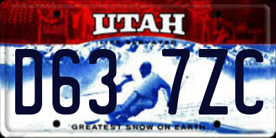 UT license plate D637ZC