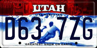 UT license plate D637ZG