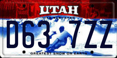 UT license plate D637ZZ