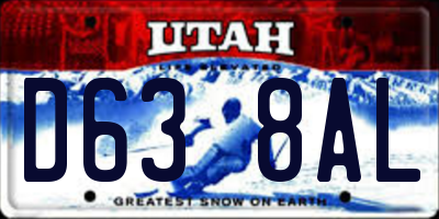 UT license plate D638AL