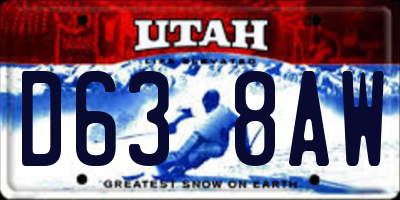 UT license plate D638AW