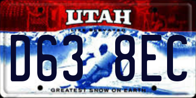 UT license plate D638EC