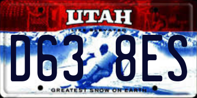 UT license plate D638ES